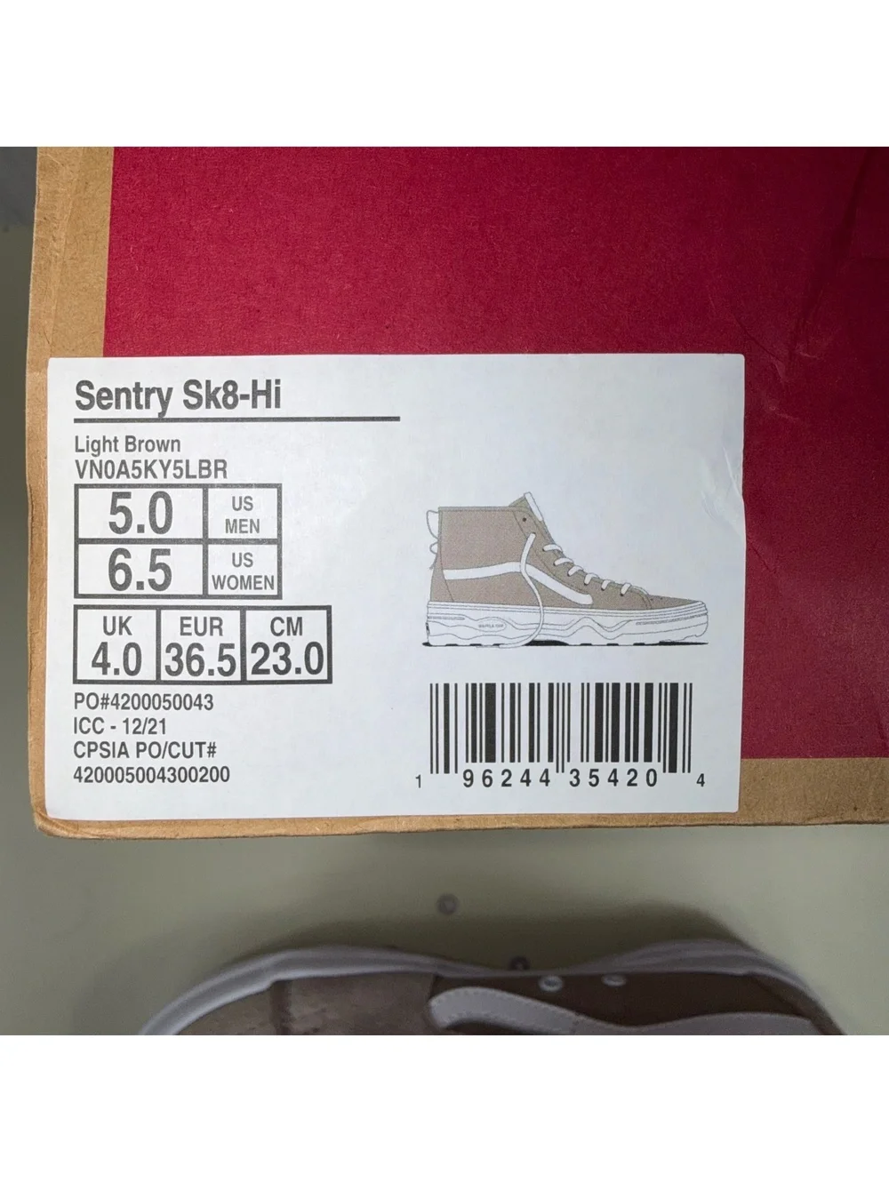 Vans Sentry Sk8-Hi UltraCush High Top Light Brown Suede Women’s 6.5 Men’s 5 NEW